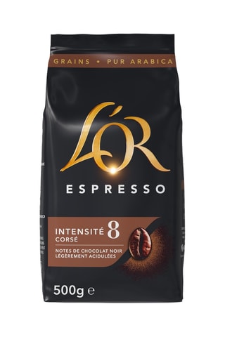 6 x 500 g - Café en grains L'Or Espresso Corsé - Intensité 8