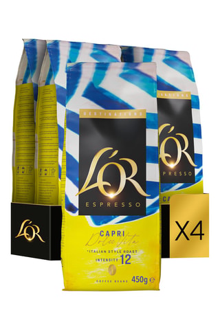 4 x 450 g - Café en grain L'Or Capri dolce vita - Intensité 12