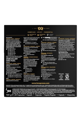 200 capsules - Café Supremo - Intensité 10 - 10 x 20 capsules L'Or Espresso