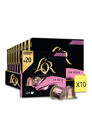 200 capsules - Café Or rose - Intensité 7 - 10 x 20 capsules L'Or Espresso