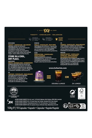 50 capsules - Café Extra Long - Intensité 8 - 5 x 10 capsules L'Or Barista