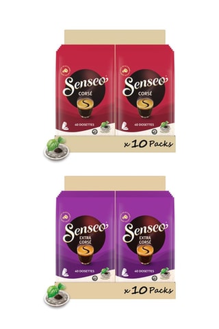 400 dosettes Senseo - Corsé et 400 dosettes Senseo - Extra Corsé