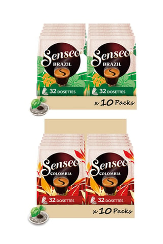 320 dosettes Senseo - Brazil et 320 dosettes Senseo - Colombia 