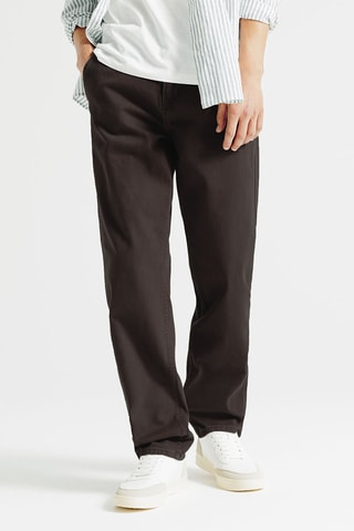 Pantalon loose en coton biologique - Marron foncé