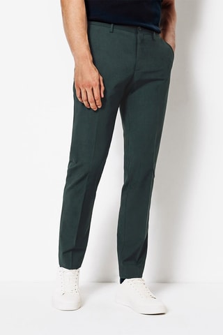 Pantalon slim en laine - Vert
