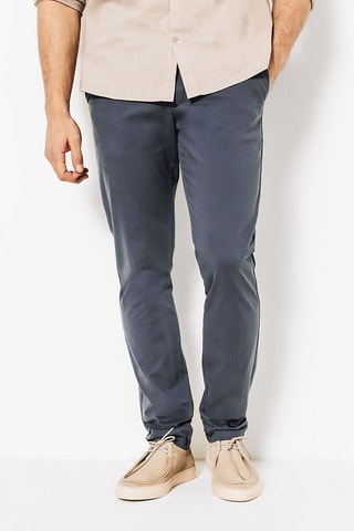 Chino slim en coton biologique - Bleu marine - Longueur 34