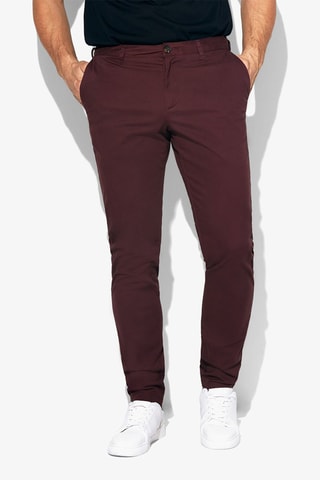 Pantalon slim en coton biologique - Bordeaux