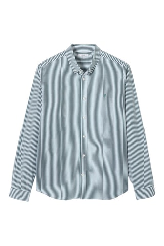 Chemise regular en coton biologique - Vert foncé
