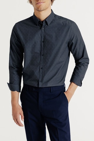 Chemise slim - Bleu cobalt