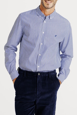 Chemise regular en coton biologique - Bleu marine