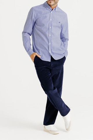 Chemise regular en coton biologique - Bleu marine