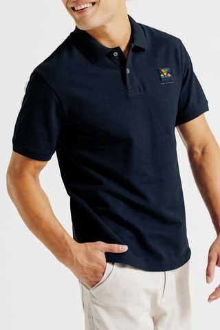 Polo regular en coton biologique Tour de France - Bleu foncé