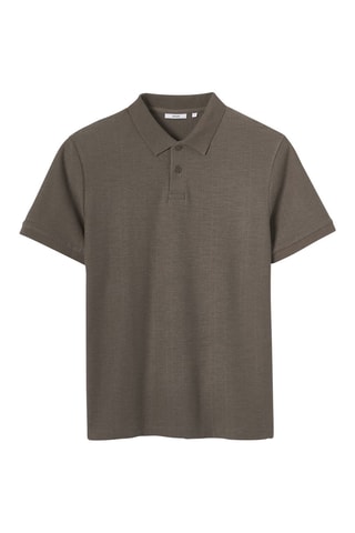 Polo regular en coton biologique - Marron
