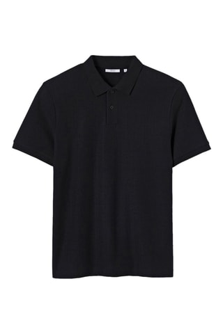 Polo regular en coton biologique - Noir