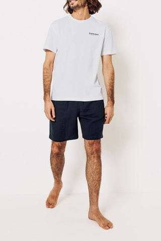 Pyjama - Blanc et bleu marine