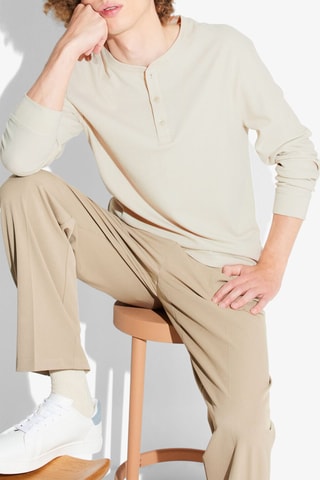 T-shirt regular en coton biologique - Beige