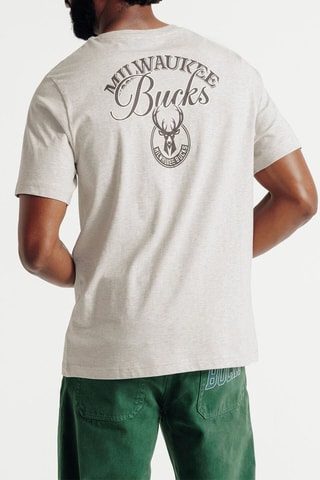 T-shirt en coton biologique Milwaukee Bucks NBA - Beige