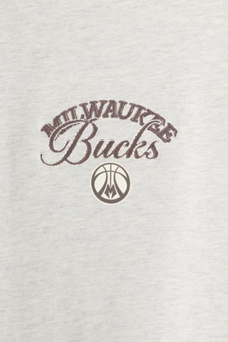 T-shirt en coton biologique Milwaukee Bucks NBA - Beige