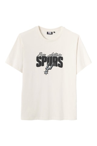 T-shirt regular en coton biologique San Antonio Spurs NBA - Ecru