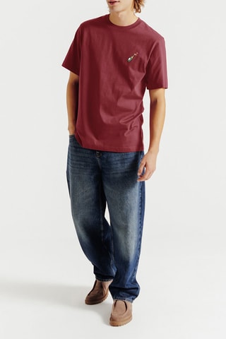 T-shirt regular en coton biologique - Bordeaux