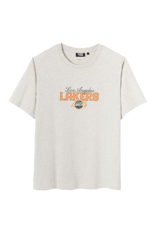 T-shirt regular en coton biologique Los Angeles Lakers NBA - Beige