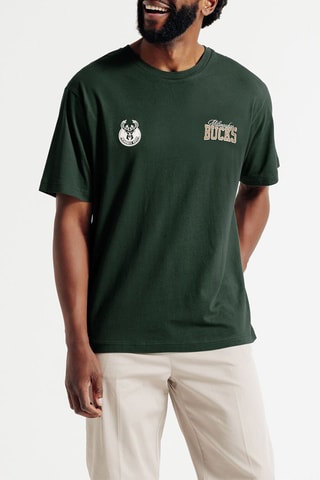 T-shirt en coton biologique Milwaukee Bucks NBA - Vert foncé