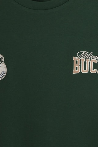 T-shirt en coton biologique Milwaukee Bucks NBA - Vert foncé