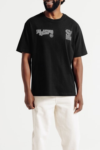 T-shirt relaxed en coton biologique San Antonio Spurs NBA - Noir