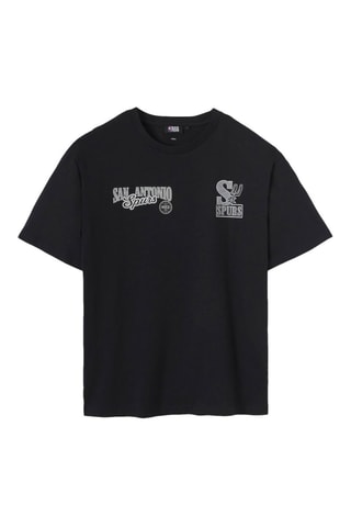 T-shirt relaxed en coton biologique San Antonio Spurs NBA - Noir