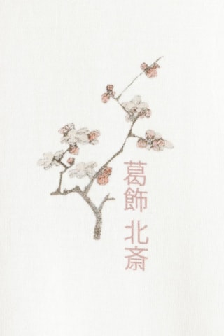 T-shirt regular en coton biologique Katsushika Hokusai - Blanc