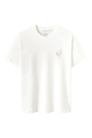 T-shirt regular en coton biologique Katsushika Hokusai - Blanc