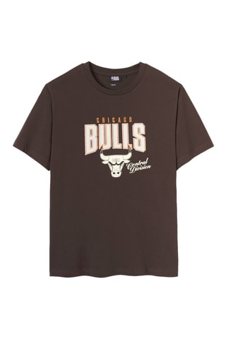 T-shirt regular en coton biologique Chicago Bulls NBA - Marron