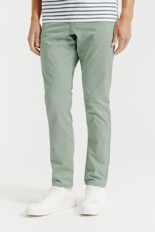 Chino slim en coton biologique- Vert clair - Longueur 30