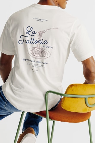 T-shirt regular en coton biologique - Blanc cassé
