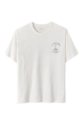 T-shirt regular en coton biologique - Blanc cassé