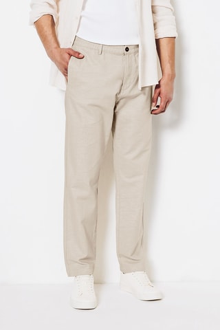 Chino tapered en lin - Beige