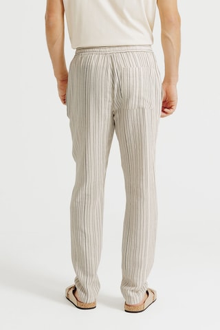 Pantalon rayé tapered - Beige