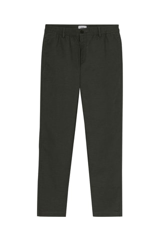 Chino tapered en lin - Vert foncé