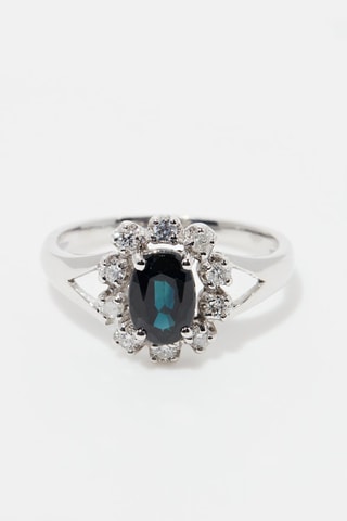 Bague Bahia Or blanc, diamants naturels et saphir