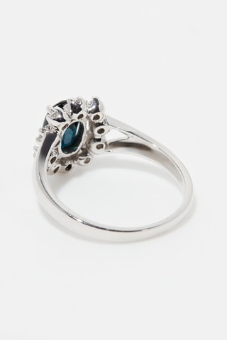 Bague Bahia Or blanc, diamants naturels et saphir