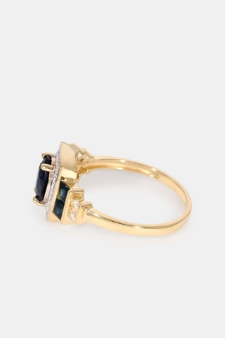 Bague Charmante - Or jaune, diamants naturels et saphirs