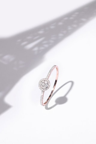 Solitaire Côme - Or rose et diamants naturels