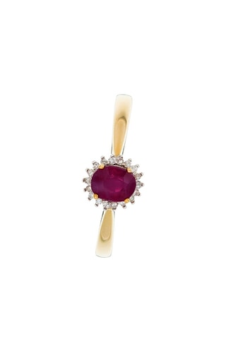 Bague Capiz - Or jaune, diamants naturels et rubis
