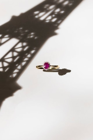 Bague Capiz - Or jaune, diamants naturels et rubis