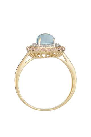 Bague Apayao - Or jaune, diamants naturels, améthystes et topazes