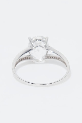 Bague Miri - Or blanc, diamants naturels et topaze
