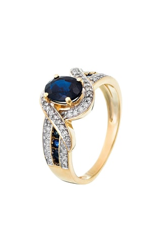Bague Romblon - Or jaune, diamants naturels et saphirs