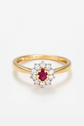 Bague Joal - Or jaune, rubis et diamants naturels