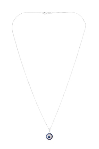 Pendentif Lukana - Or blanc, diamants naturels et saphirs