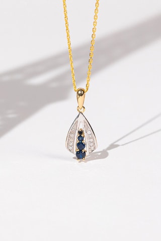 Pendentif Ambatoly - Or jaune, diamants naturels et saphirs